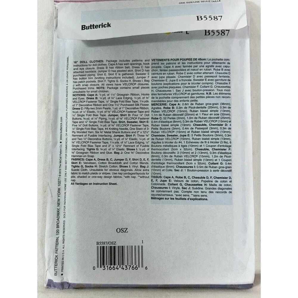 Butterick B5587 Uncut 18